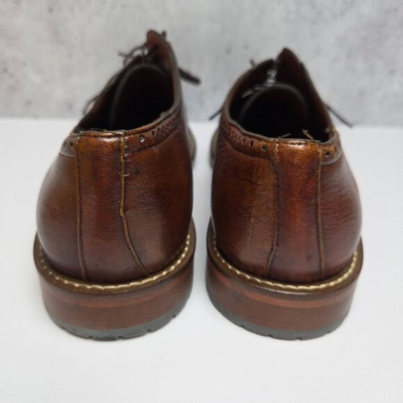 Alan Payne Deer Leather Oxford Split Toe Shoes Handmade 8.5 M Winbley Cognac - Picture 9 of 11